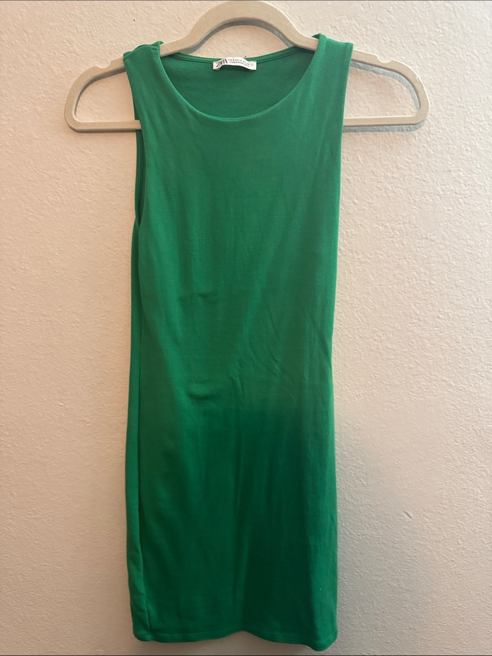 Zara Green Sleeveless Tank Dress